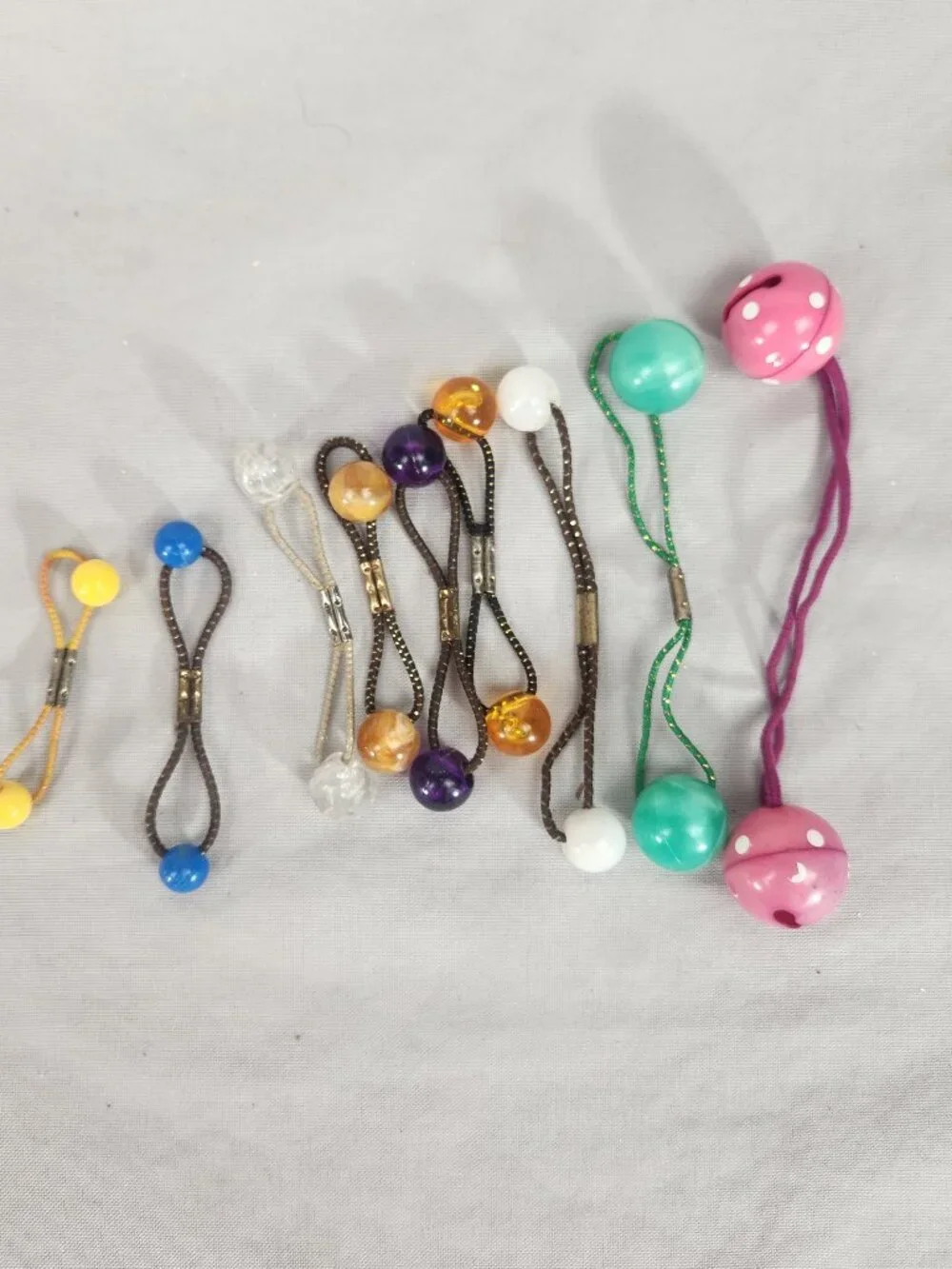 Lot of Twin Ball Knocker Hair Bubble Ties Vintage Crafts